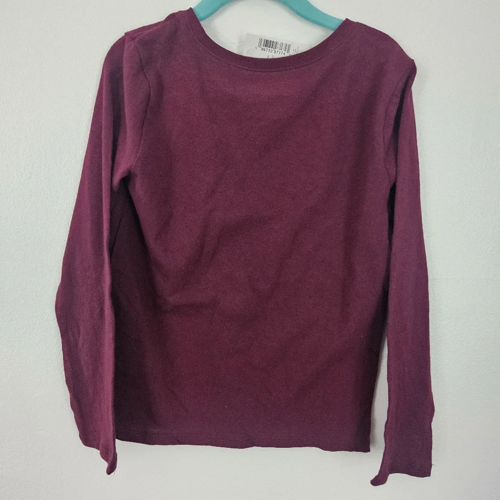 The Childrens Place Burgundy‎ Gingerbread Cookie Holiday Long Sleeve Tee 5/6 NWT